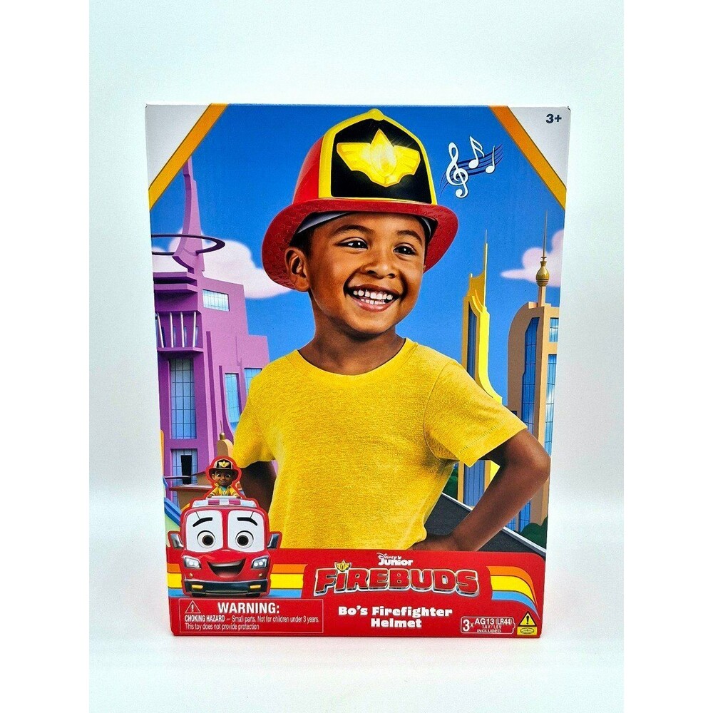 Disney Junior Firebuds Bo’s Firefighter Helmet Lights & Sounds New